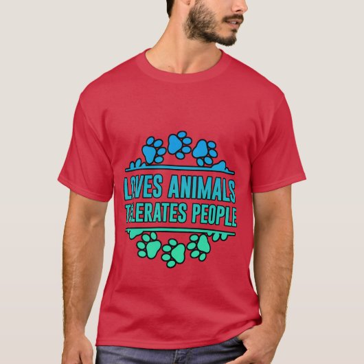 Loves Animalsolerates People boy T-shirt (Voorkant)