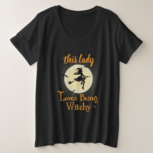 Loves die Witchy zijn Grote Maat T-shirt (Design voorkant)