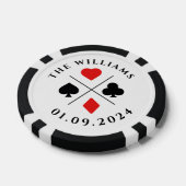 Love's Gamble Custom Bruiloft Zwart & Rood Poker Chips (Enkel)