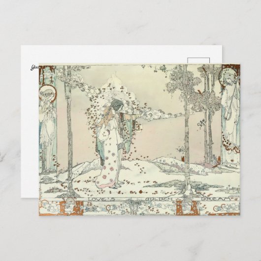  "Love's Golden Dream" van Jessie M. King Briefkaart (Voorkant / Achterkant)
