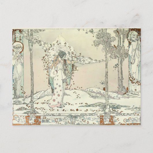  "Love's Golden Dream" van Jessie M. King Briefkaart (Voorkant)