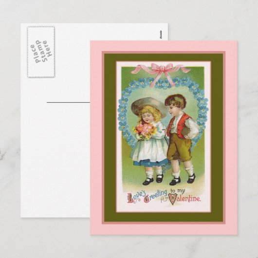 Love's Greeting Old Fashioned Valentijn Feestdagenkaart (Voorkant / Achterkant)