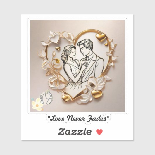 Love's Heartfelt Melody beroemd gemaakt door Love' Sticker (Vel)