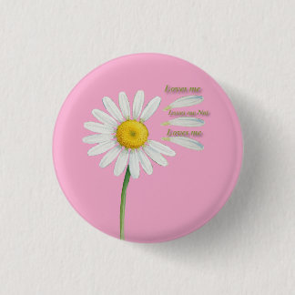 Loves Me, Loves Me Not Daisy – Romantic Watercolor Ronde Button 3,2 Cm