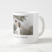 Love's Morning Brew: Gepersonaliseerde bruiloft Mo Grote Koffiekop (Voorkant rechts)