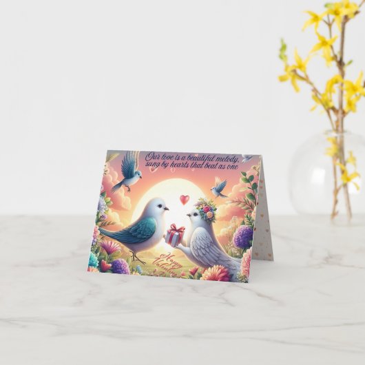 Love's Precious Gift - Romantische Valentijn's Day Kaart (Gele Bloem)