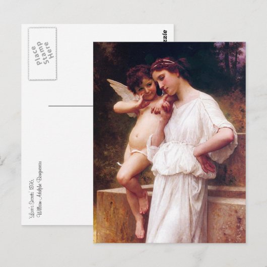"Love's Secrets" van Bouguereau Briefkaart (Voorkant / Achterkant)