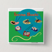Loves sushi vierkante button 5,1 cm (Voorkant)