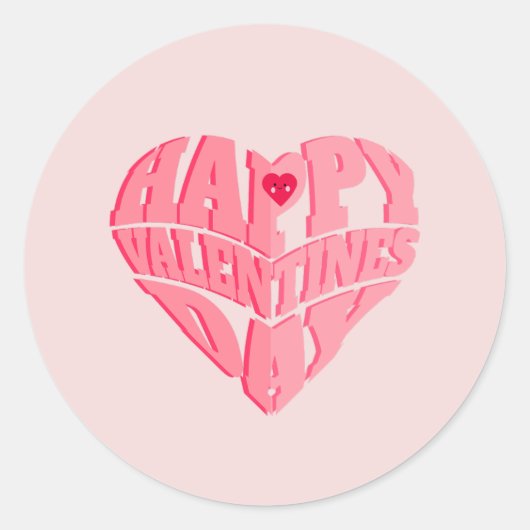 Love's Symphony: Een Valentijnsdag Ronde Sticker (Voorkant)