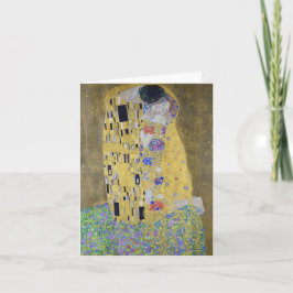Love's Tapestry: Een kus in goud van Klimt Valenti Notitiekaartje