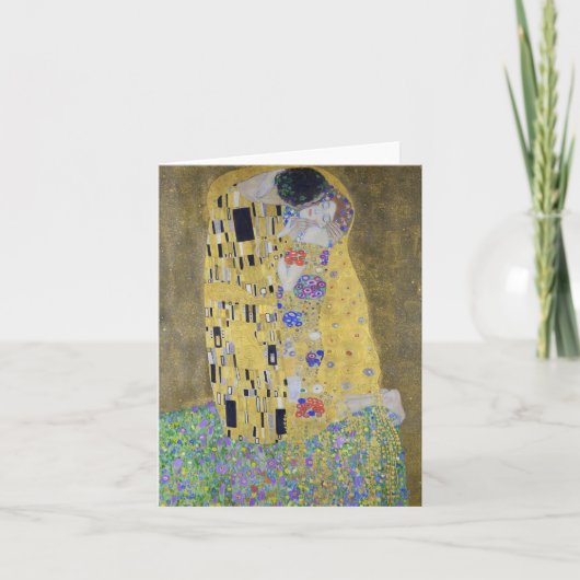 Love's Tapestry: Een kus in goud van Klimt Valenti Notitiekaartje (Voorkant)