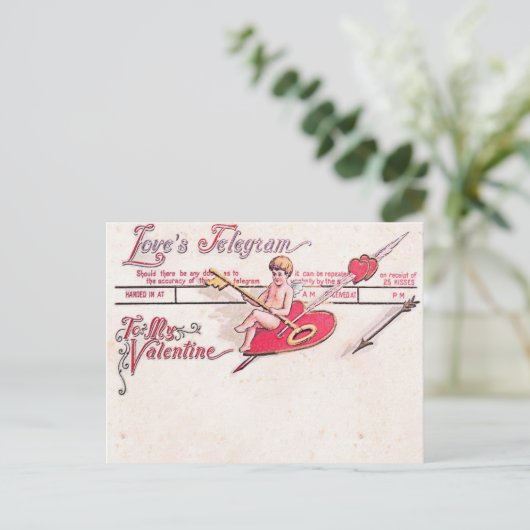 Love's Telegram Briefkaart (Staand voorkant)