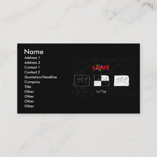 LOVE's Tzy Planet Visitekaartje (Voorkant)