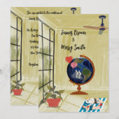 Love's Vision: Dromen rond de Aarde Bruiloft Kaart (Voorkant / Achterkant)