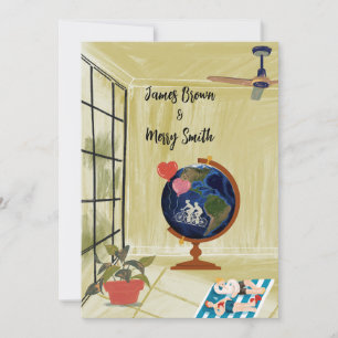 Love's Vision: Dromen rond de Aarde Bruiloft Kaart