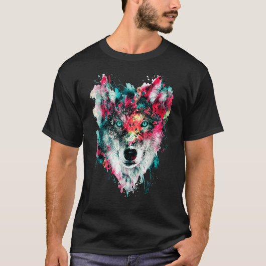 Loves Wolven Wolf gezicht Cool Geweldige T-shirt (Voorkant)