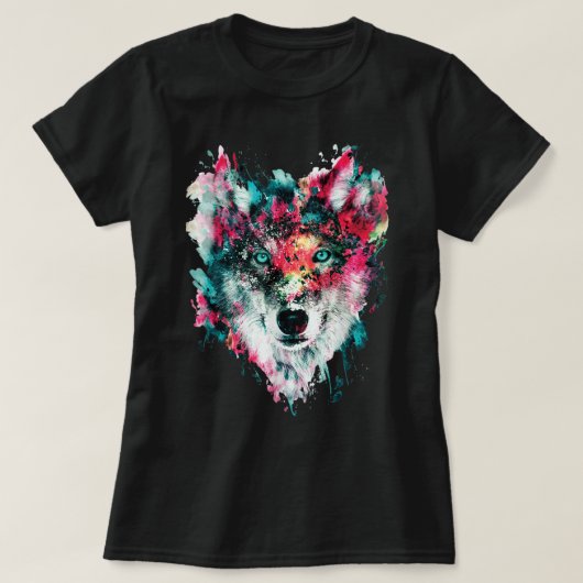 Loves Wolves Face T-Shirt (Design voorkant)
