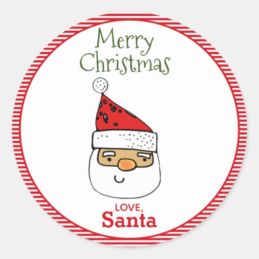 LoveSanta grillige kerstman met Pet kerst Ronde Sticker (Voorkant)