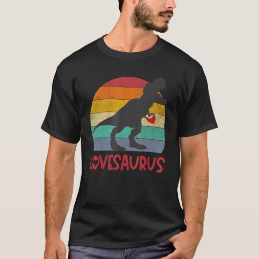 Lovesaurus Grappige Dino Valentijnsdag Liefde Dino T-shirt (Voorkant)