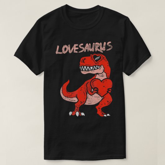 Lovesaurus Tre Dinosaur Heart Cute Valentijnsdag T-shirt (Design voorkant)