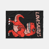 Lovesaurus Trex Dinosaur Heart Cute Valentines Day Fleece Deken (Voorkant (Horizontaal))