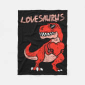 Lovesaurus Trex Dinosaur Heart Cute Valentines Day Fleece Deken (Voorkant)