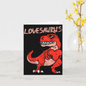 Lovesaurus Trex Dinosaur Heart Cute Valentines Day Kaart (Gele Bloem)