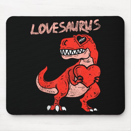 Lovesaurus Trex Dinosaur Heart Cute Valentines Day Muismat (Voorkant)