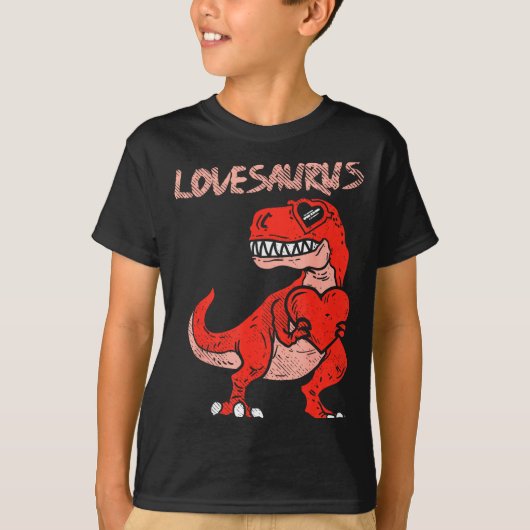 Lovesaurus Trex Dinosaur Heart Cute Valentines Day T-shirt (Voorkant)