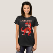 Lovesaurus Trex Dinosaur Heart Cute Valentines Day T-shirt (Voorkant volledig)