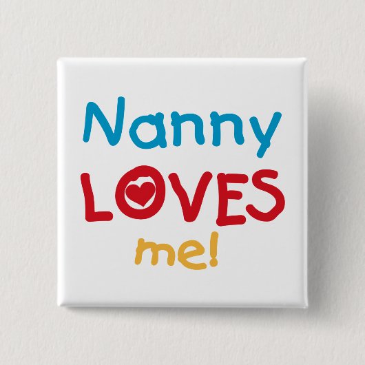 LOVESMEnanny Vierkante Button 5,1 Cm (Voorkant)