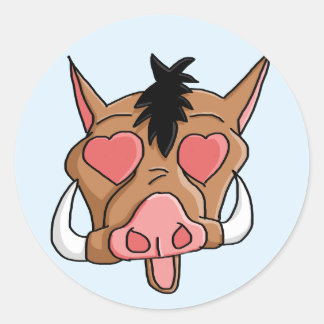 Lovestruck Pork Chop Emoji Ronde Sticker