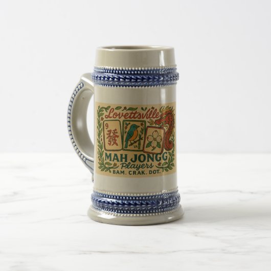 Lovettsville Mah Jongg Stein Bierpul (Voorkant links)
