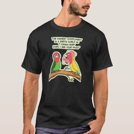 Lovevogelpapegaai en vogelweg vertellen dat ik van t-shirt (Voorkant)