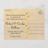 Lovevogels 50e Jubileum sparen de datum Aankondigingskaart (Achterkant)