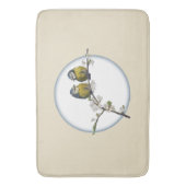 Lovevogels cherry blossom branch retro cirkel beig badmat (Voorkant Verticaal)