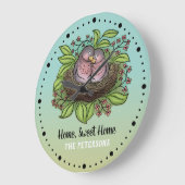 Lovevogels Couple in Nest Home Sweet Home Grote Klok (Hoek)