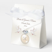 Lovevogels Diamond Personalized Wedding Favor Boxe Bedankdoosjes (Voorkant Zijde)