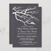 Lovevogels die een bruiloft op het bord van hun bo kaart (Voorkant / Achterkant)