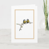 Lovevogels die op een kersenbloesem-tak zitten kaart (Voorkant)