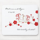 Lovevogels en Cherry Blossom Muismat (Voorkant)