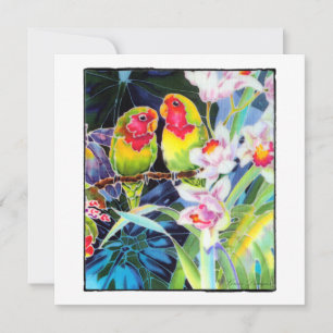 Lovevogels en Orchids Tropische Kaart Uitnodiging