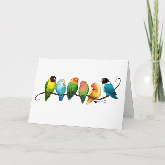 Lovevogels Feestdagen Kaart (Voorkant)