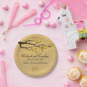 Lovevogels Golden Jubileum Papieren Bordje (Feest)