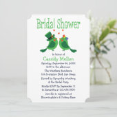 Lovevogels Groen en Wit Vrijgezellenfeest Kaart (Staand voorkant)