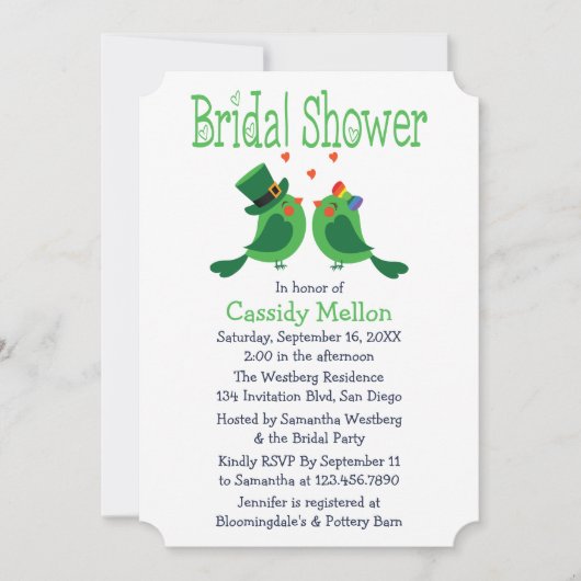 Lovevogels Groen en Wit Vrijgezellenfeest Kaart (Voorkant)