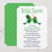 Lovevogels Groen en Wit Vrijgezellenfeest Kaart (Voorkant / Achterkant)