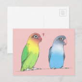 Lovevogels met een ander kleurenBriefkaart Briefkaart (Voorkant / Achterkant)