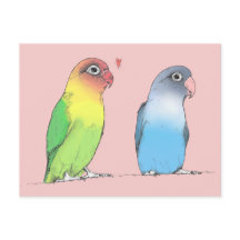 Lovevogels met een ander kleurenBriefkaart