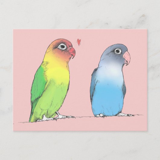 Lovevogels met een ander kleurenBriefkaart Briefkaart (Voorkant)